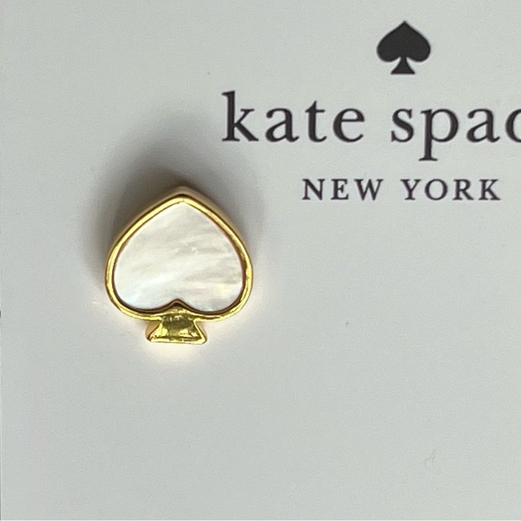 NWT kate spade | Mother of Pearl Signature Spade Stud Earrings - Picture 4 of 7